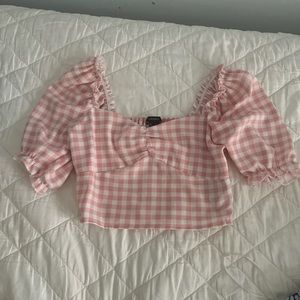 Forever 21 pink gingham crop top